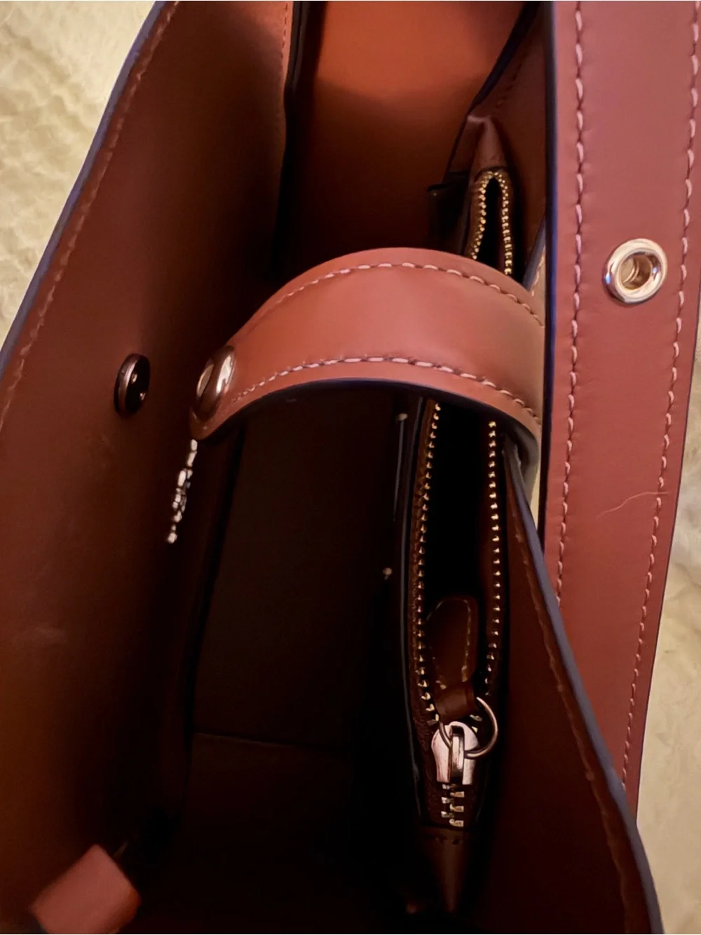 COACH Mini Hadley Leather Crossbody Bag in Brown - Picture 7 of 8